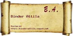 Binder Attila névjegykártya